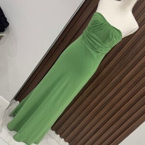 Strapless Green Evening Gown